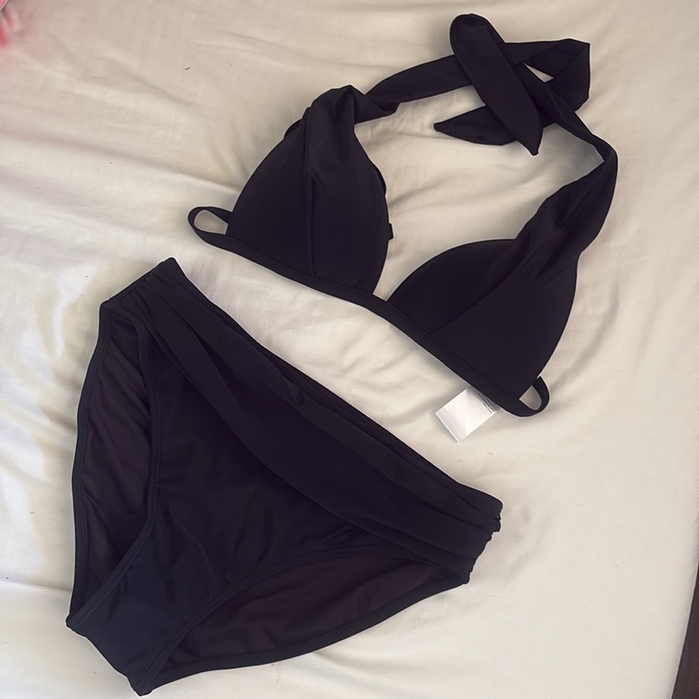 Womens Two Piece Bathing Suit Top Halter padded Push up Bikini Set Size Small - Picture 3 of 13